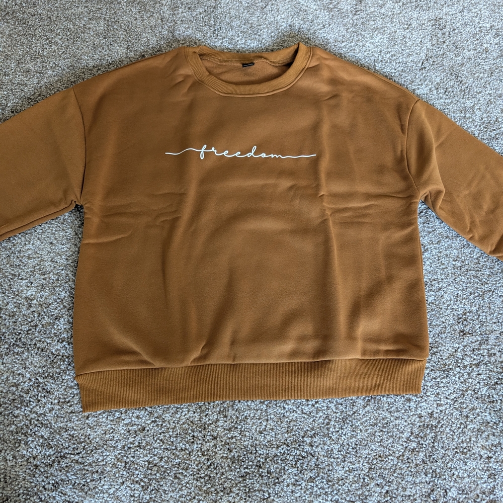 New! Shein Women's Brown Sweater 'Freedom'